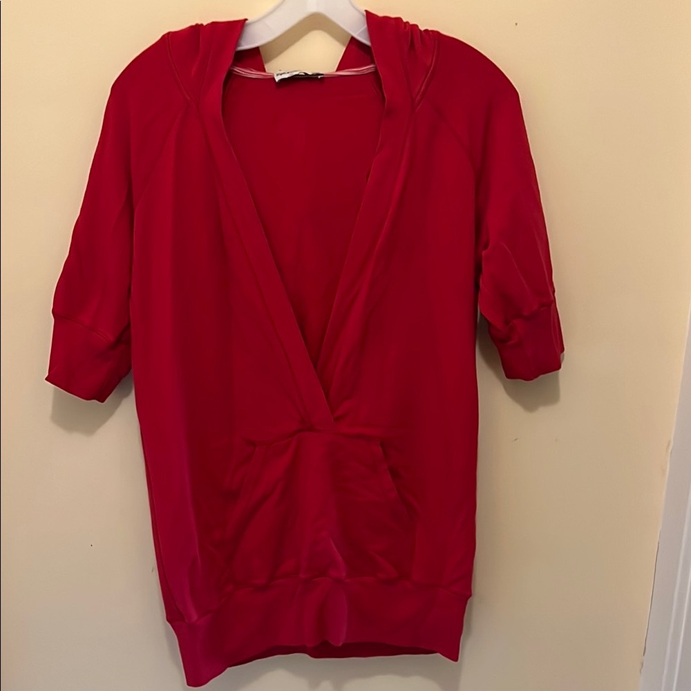 Splendid Red Oversized Hoodie Sweatshirt
